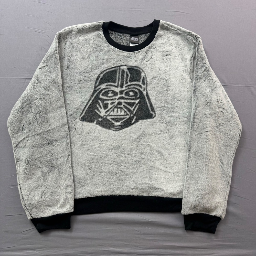 Star Wars Darth Vader Fleece Sweatshirt Grey Black‎ Graphic Pullover 3XL